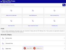 Tablet Screenshot of nationalwireimpex.com